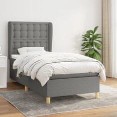 Greatstore Box spring postel s matrací tmavě šedá 90x190 cm textil