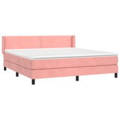 Greatstore Box spring postel s matrací růžová 160x200 cm samet