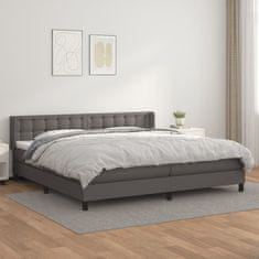 Vidaxl Box spring postel s matrací šedá 200x200 cm umělá kůže