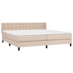 Greatstore Box spring postel s matrací cappuccino 200 x 200 cm umělá kůže