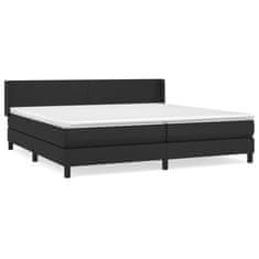 Greatstore Box spring postel s matrací černá 200x200 cm umělá kůže