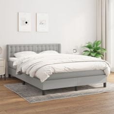 Greatstore Box spring postel s matrací světle šedá 140 x 190 cm textil