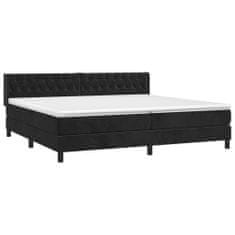 Greatstore Box spring postel s matrací černá 200x200 cm samet