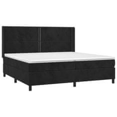 Greatstore Box spring postel s matrací černá 200x200 cm samet