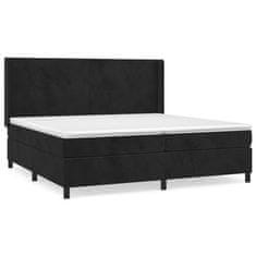 Greatstore Box spring postel s matrací černá 200x200 cm samet