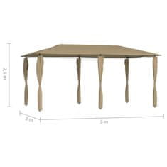 Greatstore Altán s bočními stěnami 3 x 6 x 2,6 m taupe 160 g/m2