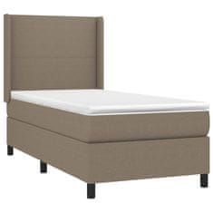 Greatstore Box spring postel s matrací a LED taupe 90x190 cm textil