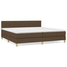 Petromila Box spring postel s matrací tmavě hnědá 200x200 cm textil