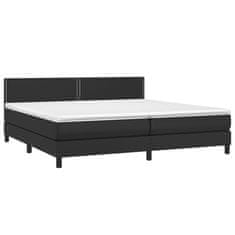 Greatstore Box spring postel s matrací černá 200x200 cm umělá kůže