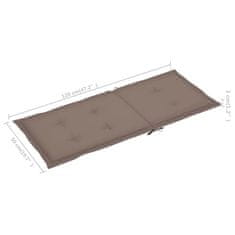 Greatstore Podušky na zahradní židle 6 ks taupe 120 x 50 x 4 cm