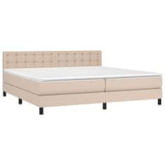 Greatstore Box spring postel s matrací cappuccino 200 x 200 cm umělá kůže