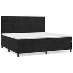 Greatstore Box spring postel s matrací černá 200x200 cm samet