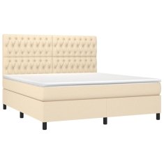Petromila Box spring postel s matrací krémová 180x200 cm textil