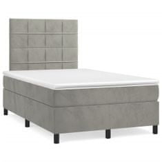 shumee Box spring postel s matrací světle šedá 120x190 cm samet