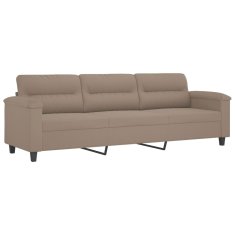 Greatstore 3místná pohovka s podnožkou taupe 210 cm tkanina z mikrovlákno