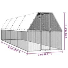 Petromila Venkovní klec pro kuřata 2x8x2 m pozinkovaná ocel