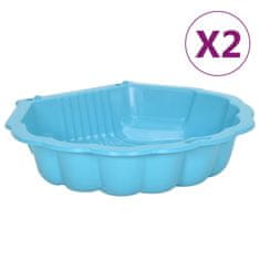 Vidaxl Pískoviště 2 ks modrá 77 x 87 x 21 cm plast