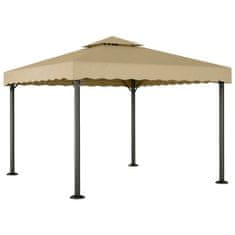 Greatstore Altán taupe 3 x 3 m hliník a ocel