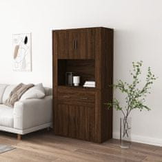 Greatstore Skříň highboard hnědý dub kompozitní dřevo