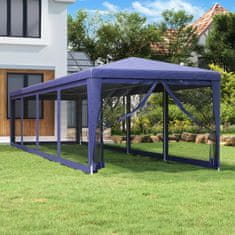 Petromila Party stan s 10 síťovanými bočnicemi modrý 3 x 12 m HDPE