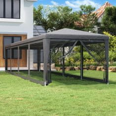 Petromila Party stan s 10 síťovanými bočnicemi antracitový 3 x 12 m HDPE