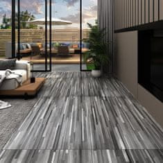 Vidaxl Samolepicí podlahová krytina PVC 5,21 m2 2 mm pruhovaná šedá