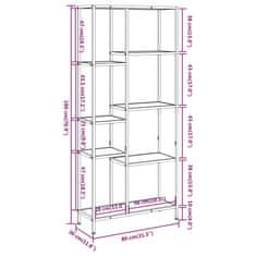 Greatstore Knihovna 80x30x180 cm ocel a kompozitní dřevo