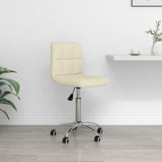 Greatstore Otočná kancelářská židle krémová textil