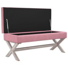 Greatstore Stolička s úložným prostorem růžová 110x45x49 cm samet