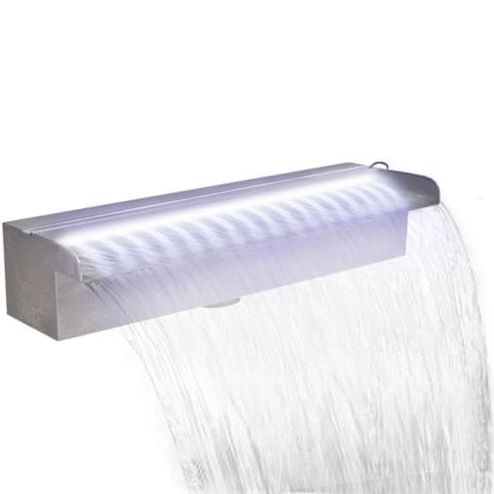 Greatstore Obdélníková bazénová fontána s LED nerezová ocel 45 cm