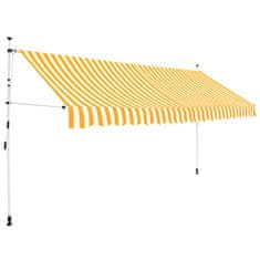 shumee vidaXL Ruční výsuvná markýza, 400 cm, oranžové a bílé pruhy