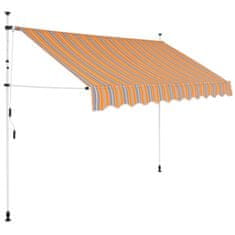 Vidaxl vidaXL Ruční výsuvná markýza, 250 cm, žluté a modré pruhy