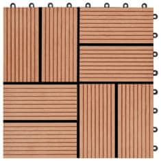 Vidaxl Terasové dlaždice z dřevoplastu 11 ks 30x30 cm 1 m² odstín teak