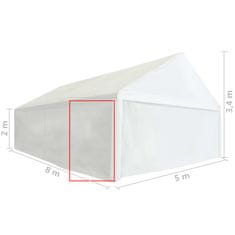 Greatstore Boční stěna k party stanu PVC 2 x 2 m bílá 550 g/m2