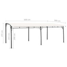 Petromila Zahradní markýza proti slunci 6 x 3 x 2,55 m krémová