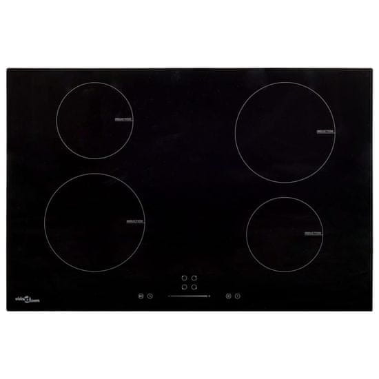 shumee vidaXL indukční varná deska se 4 hořáky, dotyková, skleněná, 77 cm, 7000 W