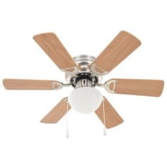 Greatstore Ozdobný stropní ventilátor se světlem 82 cm světle hnědý