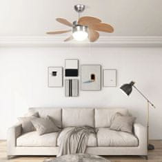 Vidaxl Stropní ventilátor se světlem 76 cm světle hnědý