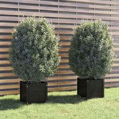 Petromila Zahradní truhlíky 2 ks černé 40 x 40 x 40 cm masivní borovice