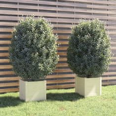 Petromila Zahradní truhlíky 2 ks bílé 40 x 40 x 40 cm masivní borovice