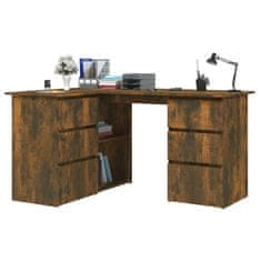 Vidaxl Rohový psací stůl kouřový dub 145x100x76 cm kompozitní dřevo