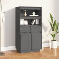 Vidaxl Skříň highboard šedá 60 x 40 x 116,5 cm masivní borové dřevo