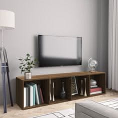 Greatstore Knihovna / TV skříňka hnědý dub 143x30x36 cm kompozitní dřevo