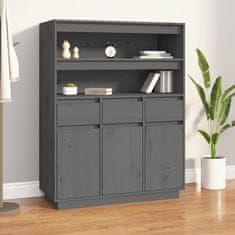 Vidaxl Skříň highboard šedá 89x40x116,5 cm masivní borové dřevo