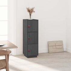 Greatstore Skříň highboard šedá 34x40x108,5 cm masivní borové dřevo