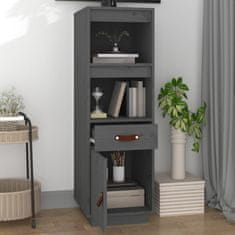 Greatstore Skříň highboard šedá 34x40x108,5 cm masivní borové dřevo