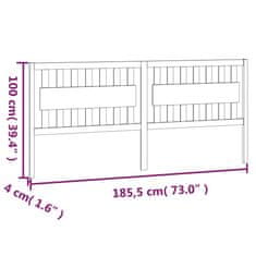 Greatstore Čelo postele šedé 205,5 x 4 x 100 cm masivní borovice