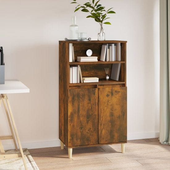 Greatstore Skříň highboard kouřový dub 60 x 36 x 110 cm kompozitní dřevo