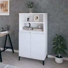 Greatstore Skříň highboard bílá 60 x 36 x 110 cm kompozitní dřevo