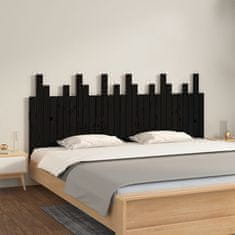 Vidaxl Nástěnné čelo postele černé 185x3x80 cm masivní borové dřevo